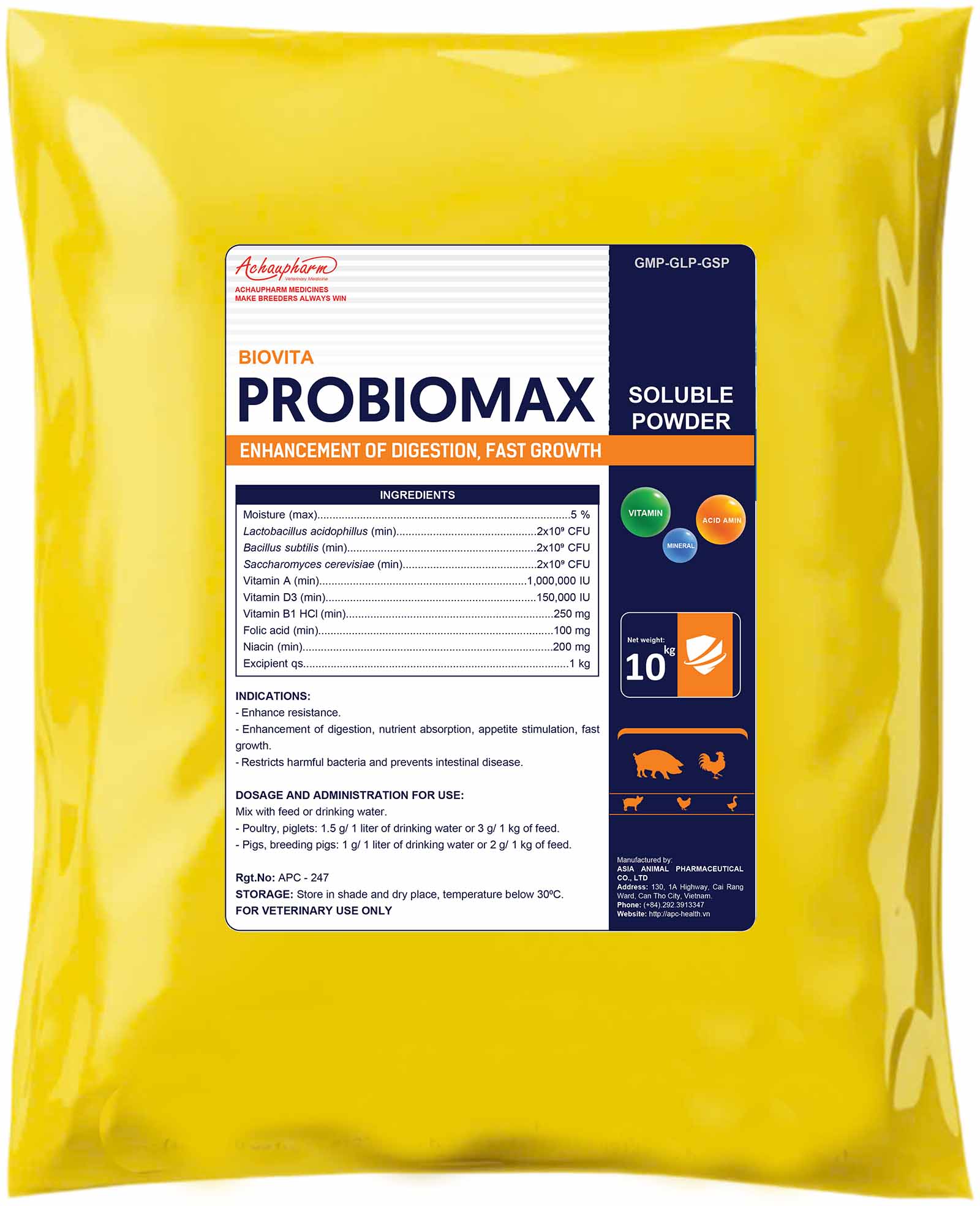 PROBIOMAX (BIOVITA) - 10KG mockup PROBIOMAX BIOVITA 10KG mockup