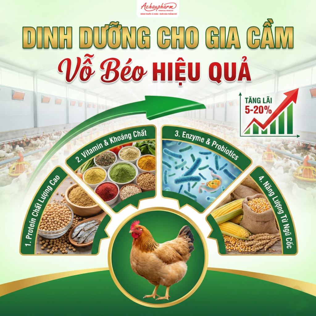 4 Nguyên Tắc "Dinh Dưỡng Cho Gia Cầm Vỗ Béo Hiệu Quả" | Đàn Lớn Nhanh, Nặng Cân Dinh Dưỡng Cho Gia Cầm Vỗ Béo Hiệu Quả
