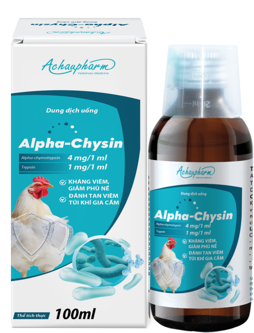 ALPHA CHYSIN 100ML - Kháng viêm, giảm phù nề, đánh tan viêm túi khí ở gia cầm, dùng cho gia súc, gia cầm