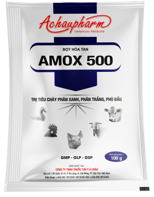 AMOX 500 - Điều trị hen gà, khẹc vịt, suyễn lợn tiêu chảy phân xanh