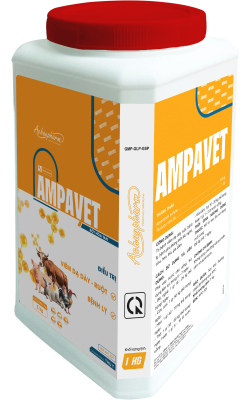 AMPAVET 1KG - Điều trị viêm dạ dày - ruột, bệnh lỵ