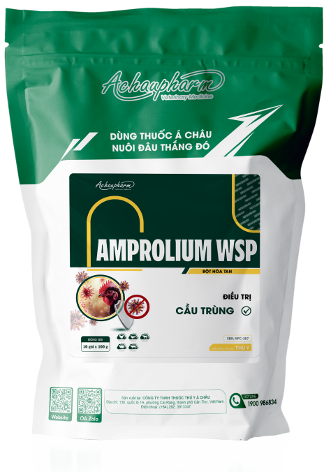 AMPROLIUM WSP - Điều trị viêm dạ dày - Ruột, bệnh lỵ điều trị cầu trùng điều trị viêm phổi, tiêu chảy, tụ huyết