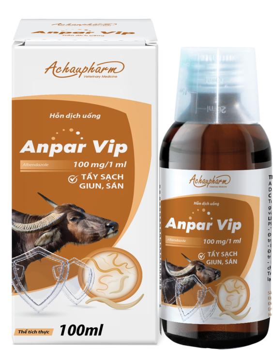 ANPAR VIP 100ML - Điều trị sán lá gan trên trâu, bò: 1 ml/ 10 kg thể trọng. - Dê, cừu: 1 ml/ 20 kg thể trọng