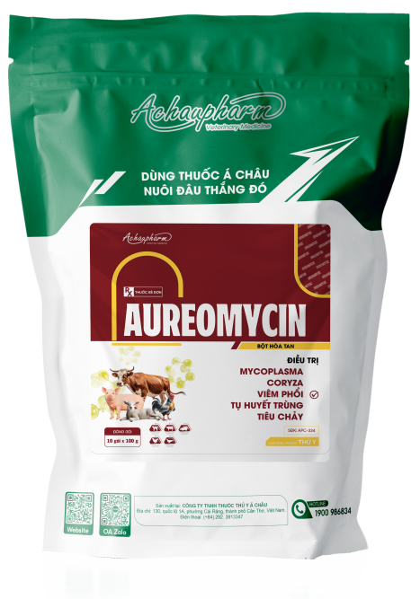 AUREOMYCIN - Điều trị viêm phổi, tiêu chảy, tụ huyết trùng, Mycoplasma, Coryza trên gia súc, gia cầm
