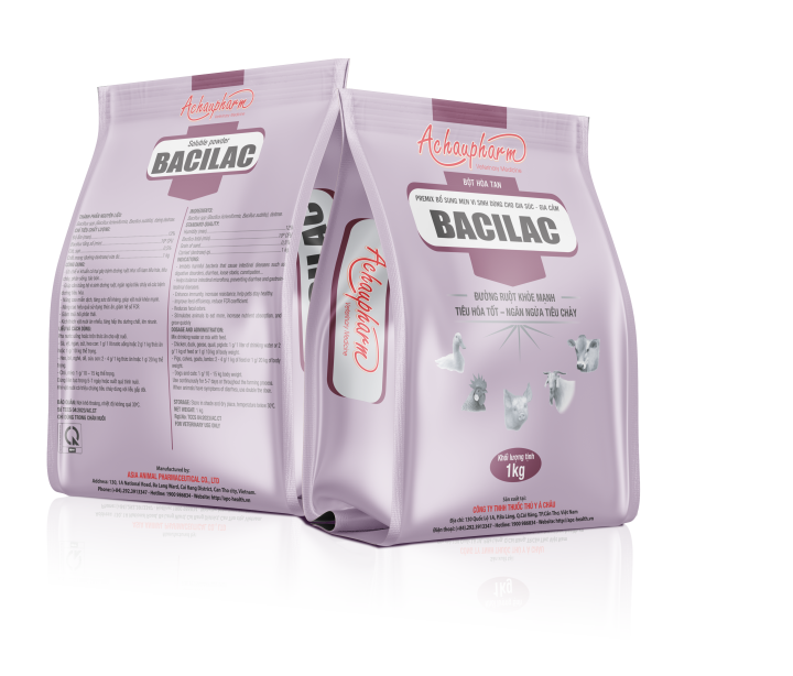 BACILAC - Men vi sinh hỗ trợ đường ruột khỏe mạnh, tiêu hóa tốt, ngăn ngừa tiêu chảy cho gia súc, gia cầm, chó mèo