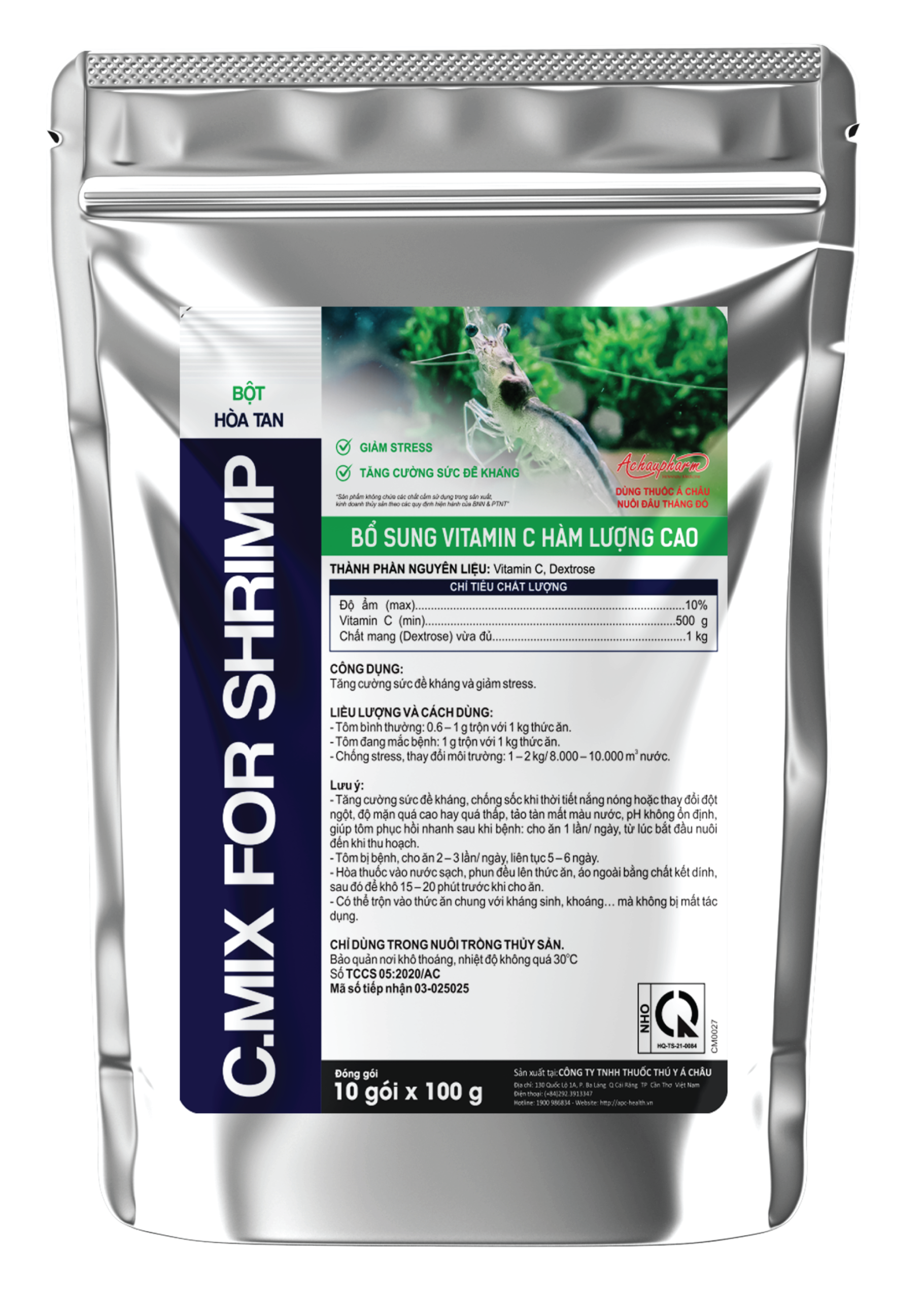 C.MIX FOR SHRIMP - Bổ sung vitamin, khoáng chất và acid amin cho tôm, giúp tôm phát triển nhanh, cứng vỏ, tăng sức