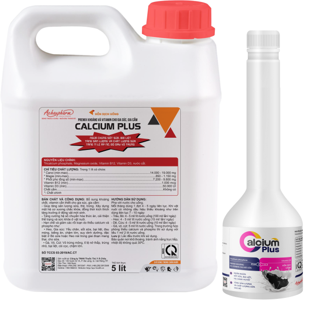CALCIUM PLUS - Bổ sung canxi, phospho giúp tăng sản lượng trứng, trứng to vỏ dày, chuyên dùng cho gà, vịt, cút đẻ