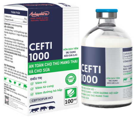CEFTI 1000 – Điều trị viêm vú gây mất sữa, viêm tử cung điều trị viêm phổi – Viêm vú – Viêm tử cung điều trị