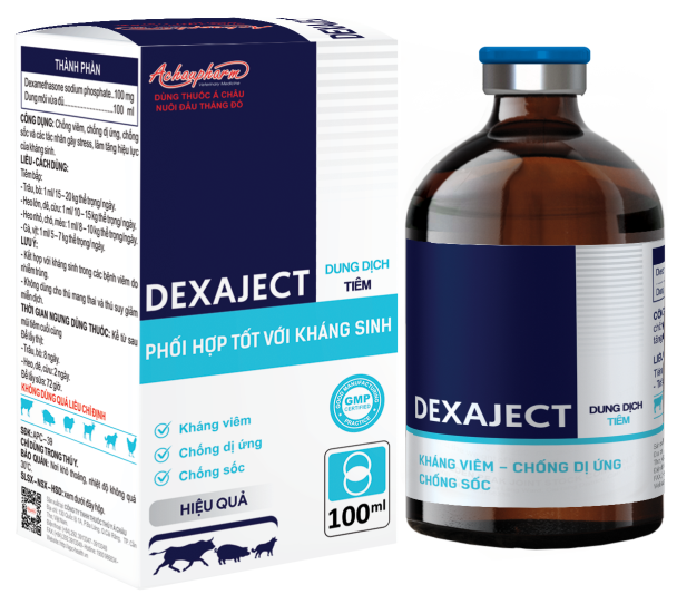 DEXAJECT - Dung dịch tiêm Dexamethasone chống viêm, chống dị ứng, chống shock, tăng hiệu lực kháng sinh cho gia