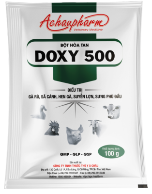 DOXY 500 – ĐIỀU TRỊ CRD, THƯƠNG HÀN, VIÊM PHỔI ĐỊA PHƯƠNG, TIÊU CHẢY ĐIỀU TRỊ VIÊM TEO MŨI, HEN GÀ, SUYỄN LỢN SƯNG