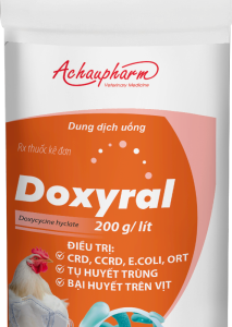 DOXYRAL 1L - Kháng sinh Doxycycline dạng nước, điều trị thương hàn, tụ huyết trùng, ORT trên gia súc, gia cầm
