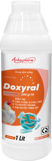 DOXYRAL 100ML - Kháng sinh Doxycycline dạng nước, điều trị thương hàn, tụ huyết trùng, ORT trên gia súc, gia cầm