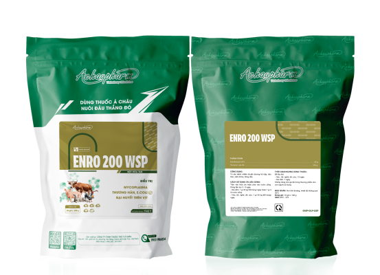 ENRO 200 WSP - Trị nhiễm khuẩn đường hô hấp, tiêu hóa, viêm khớp, đóng dấu