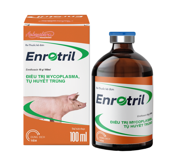 ENROTRIL 100ML - Điều trị mycoplasma, tụ huyết trùng điều trị bệnh suyễn lợn, crd