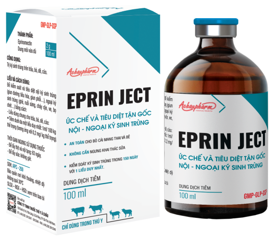 EPRIN JECT 20ML - Thuốc tiêm đặc trị nội, ngoại ký sinh trùng như giun, sán, ve, rận, ghẻ hiệu quả cho gia súc