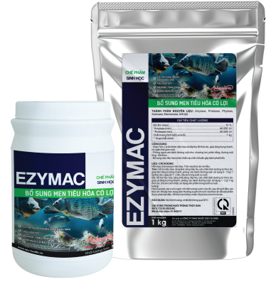 EZYMAC – Cung cấp enzyme tiêu hóa giúp tôm cá ăn khỏe, tiêu hóa và hấp thụ tốt thức ăn, tăng trọng nhanh, giảm