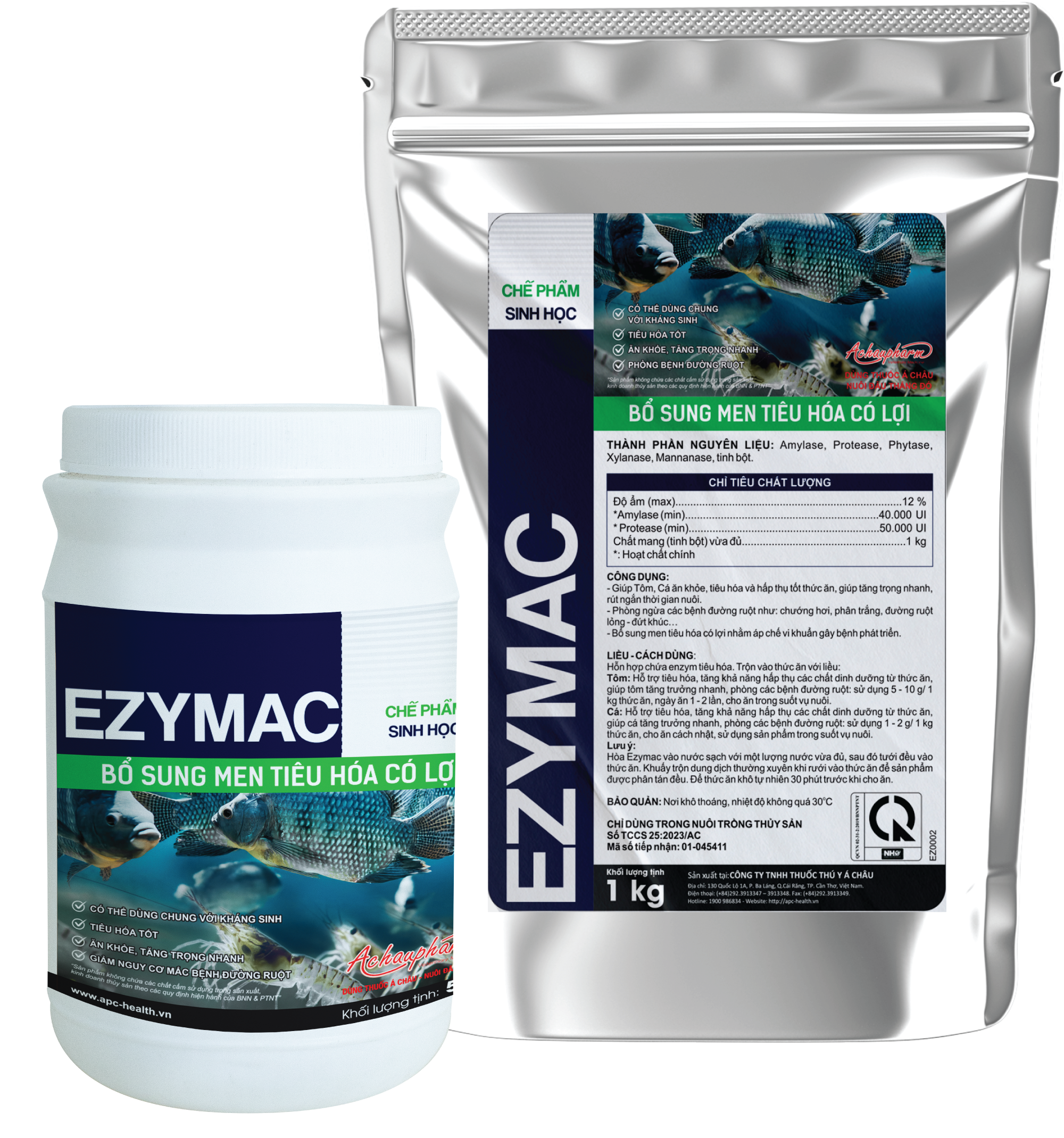EZYMAC - Cung cấp enzyme tiêu hóa giúp tôm cá ăn khỏe, tiêu hóa và hấp thụ tốt thức ăn, tăng trọng nhanh, giảm