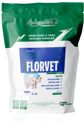 FLORVET – ĐIỀU TRỊ THƯƠNG HÀN, VIÊM PHỔI ĐIỀU TRỊ THƯƠNG HÀN, MYCOPLASMA, E.COLI Trong suốt quá trình điều trị