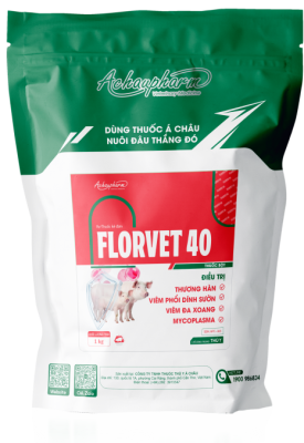 FLORVET 40 – ĐIỀU TRỊ THƯƠNG HÀN, VIÊM PHỔI ĐIỀU TRỊ THƯƠNG HÀN, MYCOPLASMA, E.COLI Trong suốt quá trình điều trị