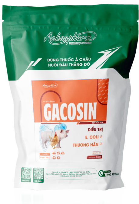 GACOSIN - Điều trị E.coli, thương hàn trên gia cầm, heo, bê, cừu, dê