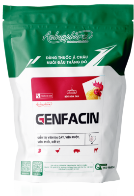 GENFAXIN – Kháng sinh đặc trị viêm dạ dày, viêm ruột, viêm phổi, kiết lỵ do Colibacillosis cho heo, bê nghé, gia