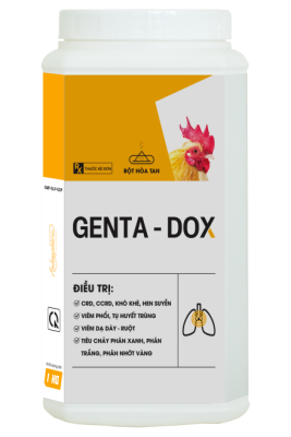 GENTA DOX – Điều trị: crd, ccrd, khò khè, hen suyễn viêm phổi, tụ huyết trùng viêm dạ dày – Ruột tiêu chảy phân