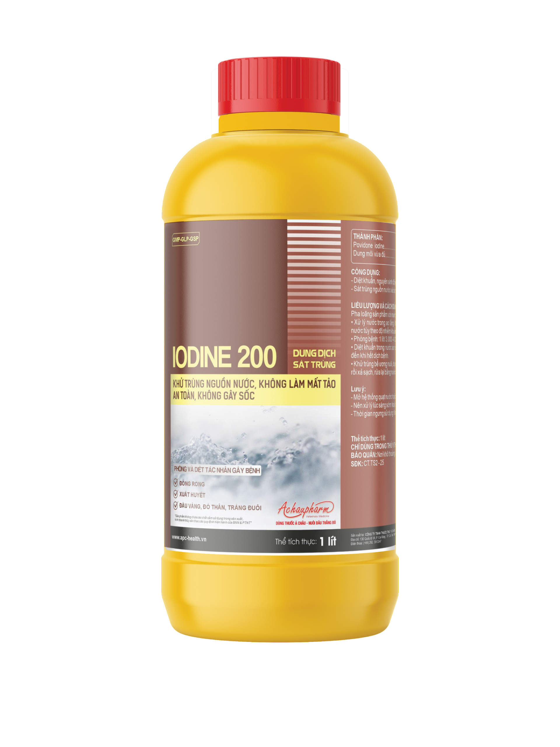 IODINE 200 - Sát trùng ao nuôi nồng độ cao, hiệu quả diệt khuẩn - virus - nấm cao