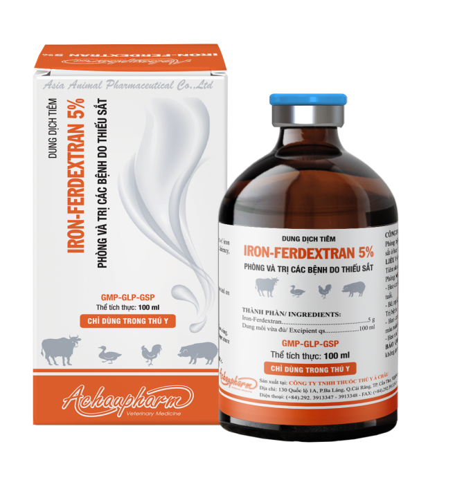 IRON DEXTRANB12 100ML - Bổ sung sắt và vitamin B12 dạng tiêm, phòng và trị thiếu máu cho heo con, bê, nghé, dê