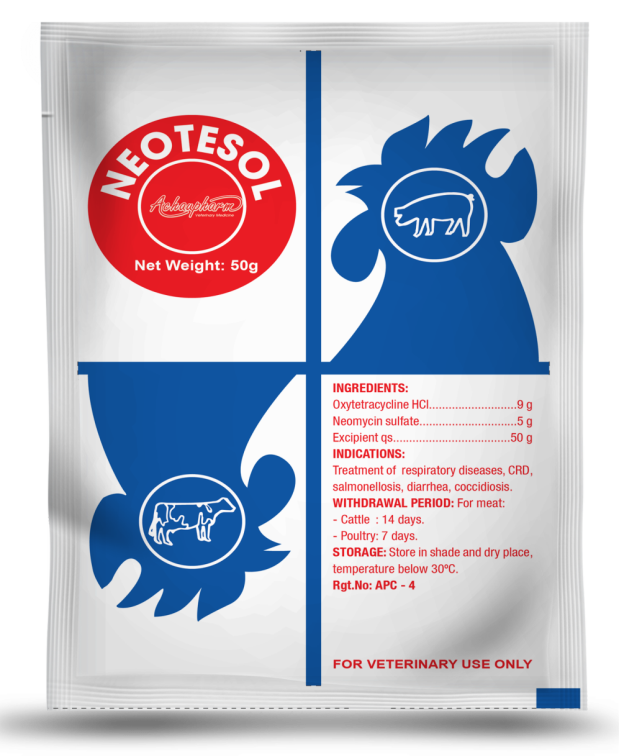 NEOTESOL CAO CAP - Điều trị bệnh đường ruột, tiêu chảy phân trắng, phân xanh trên gia súc, gia cầm