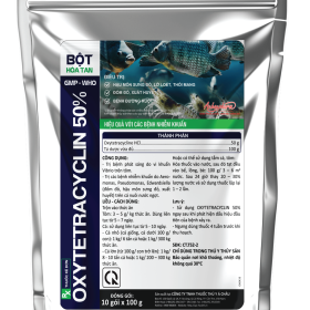 OXYTETRACYCLIN 50% – Kháng sinh phổ rộng, điều trị các bệnh nhiễm khuẩn Vibrio, Aeromonas, Pseudomonas trên tôm cá