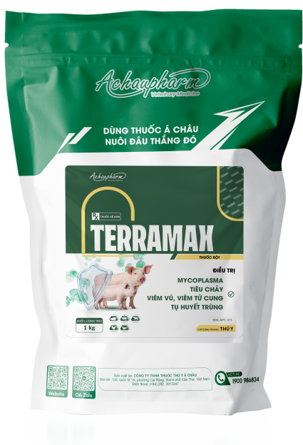 TERRAMAX - Điều trị Mycoplasma, tiêu chảy, viêm vú, viêm tử cung trên gia súc, gia cầm