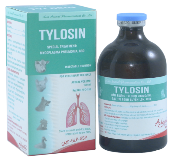 TYLOSIN 100ML - Điều trị bệnh suyễn lợn, crd điều trị viêm đường hô hấp điều trị liên tục 3 – 5 ngày