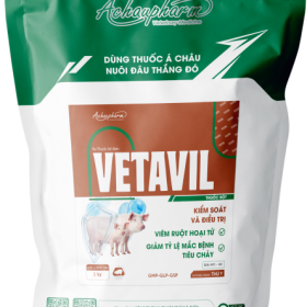VETAVIL – Kháng sinh kiểm soát, điều trị viêm ruột hoại tử, giảm tỷ lệ mắc bệnh tiêu chảy cho gà thịt và heo
