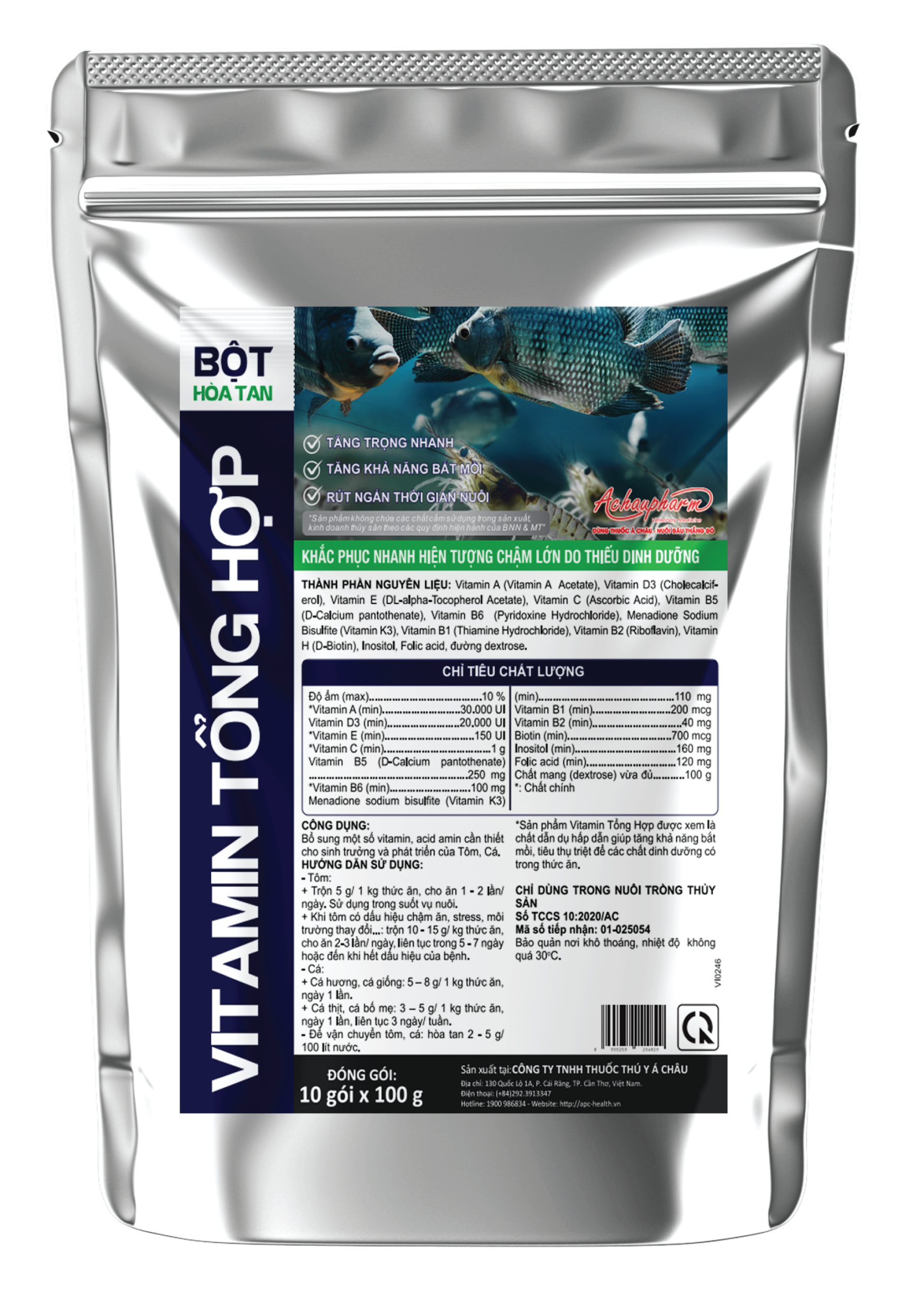 VITAMIN TỔNG HỢP - Bổ sung vitamin tổng hợp cho tôm cá, tăng trao đổi chất, tăng sức đề kháng, chống stress, giúp