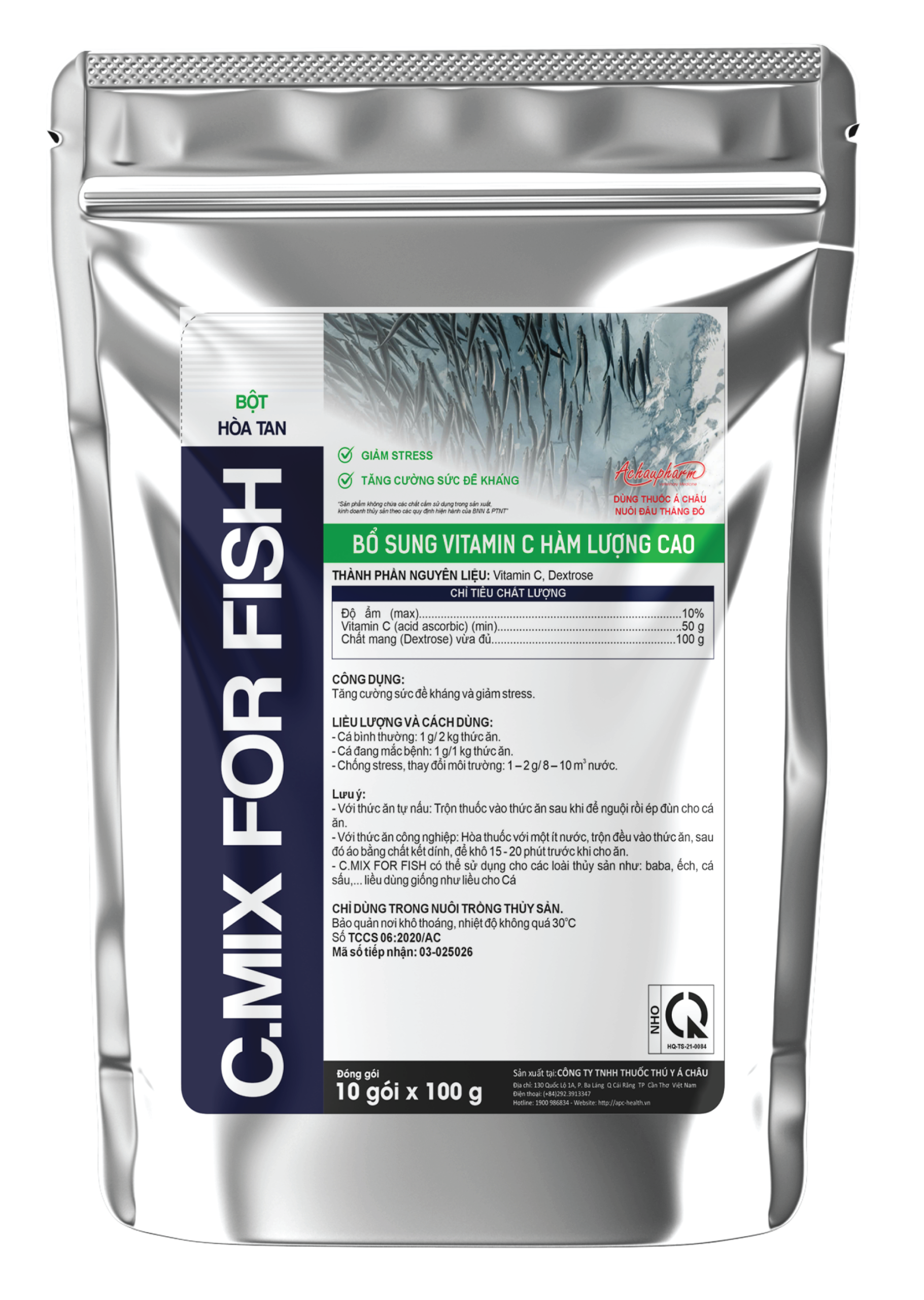 C.MIX FOR FISH - Bổ sung vitamin, khoáng chất và acid amin cho cá, giúp cá tăng trưởng nhanh, tăng sức đề kháng